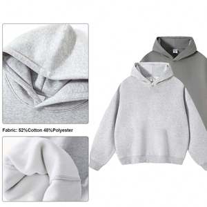 Hoodie surdimensionné personnalisé à épaules tombantes en tissu épais pour homme – 52 % coton, 48 % polyester - Product Image 3