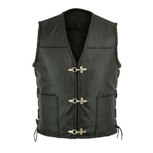 Top Selling Cowhide Outerwear Perfect for Motorcycle Riding and Travel Leather Vest - Product Image 1
