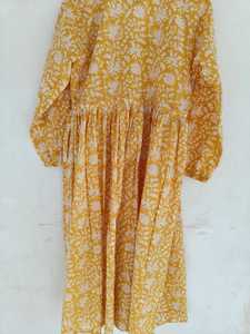 Robe longue en coton pour femme, imprimé floral, coupe évasée, décontractée, style bohème, pour la plage, export en gros Inde - Product Image 3