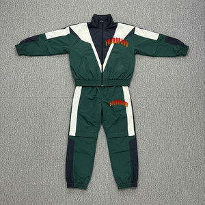 Ensemble de survêtement 2026 de haute qualité vert, blanc et bleu marine, design sportif à fermeture éclair intégrale, en polyester respirant, unisexe adulte, pour l'automne, en promotion - Product Image 1