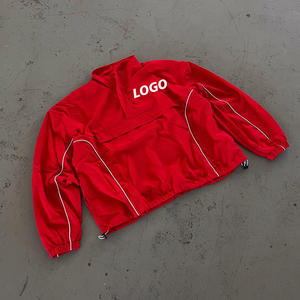 Ensemble coupe-vent léger en satin pour homme : veste, short et pantalon, avec logo personnalisé brodé, coupe-vent, streetwear, survêtement - Product Image 2