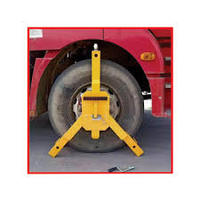 Antivol de roue en acier jaune MS Commercial avec clé, déverrouillage manuel, design portable, longueur de la base de 2 pieds, épaisseur de la plaque de 50 mm