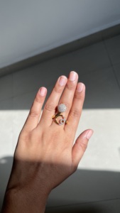 แหวนเพชรแท้ทรงกลมเจียระไนแบบบริลเลียนท์ ทอง 14K สำหรับผู้หญิง สไตล์หรูหรา เหมาะสำหรับเป็นของขวัญหมั้นและวันครบรอบสำหรับเธอ - Product Image 4