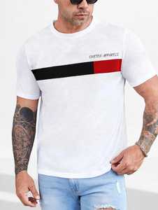 T-shirt pour homme en maille blanche à col rond et manches courtes, avec logo sur le devant, respirant, coupe classique - Product Image 4