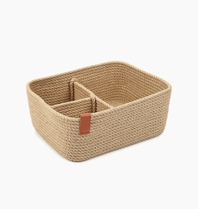 Caja de Almacenamiento de Yute Hecha a Mano con Compartimentos y Tapa, Caja de Yute 100% Natural de Alta Calidad, Color y Logotipo Personalizables - Product Image 4