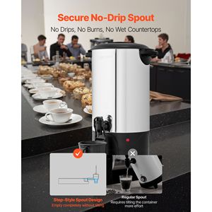 Distributore di Caffè Commerciale da 40 Tazze (6 L) con Rubinetto Anti-Goccia, Preparazione Rapida, Macchina per Caffè Commerciale in Acciaio Inossidabile - Product Image 5