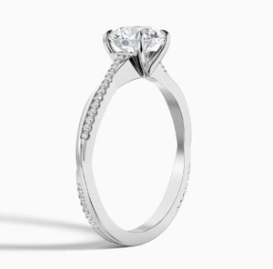 Round Cut Moissanite <b>Ring</b> 925 Sterling Silver White Gold Plated Engagement <b>Ring</b> Minimalist <b>Dainty</b> Promise <b>Ring</b> Wedding Jewelry - Product Image 4