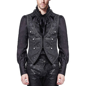 Chaleco gótico negro con relieve, estilo vampiro vintage, personalizado, venta al por mayor 2026 - Product Image 3