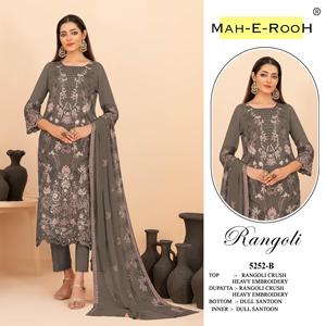 Abito Pakistano di Design Rangoli Crush con Ricami Pesanti, Lavorazione a Paillettes e Lavorazione Khatli, Salwar Kameez per Esportazione - Product Image 2