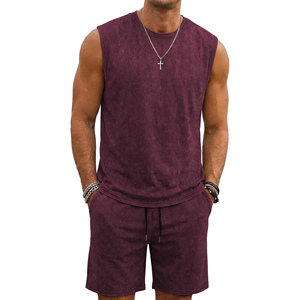 High Quality 100% Cotton Eco-friendly Summer <b>Drop</b> Shoulder <b>Acid</b> Wash T-shirt Set Streetwear Casual Style Easy To Wear Men's Sets - Product Image 1
