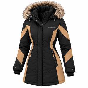 Ladies Long Hooded <b>Coat</b> for <b>Winter</b> Wear Cotton Filling Casual Plus Size Sports Jacket Wholesale - Product Image 2