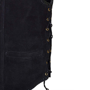Chaleco de Motocicleta de Cuero de Gamuza para Hombre, Chaleco Protector para Motociclistas, Chaleco de Seguridad para Motocicleta con Armadura - Product Image 5