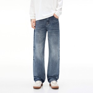 Jeans de mezclilla para hombre, corte ajustado, color liso, estilo casual, pantalones de algodón para otoño, jeans de mezclilla de buena calidad para hombre - Product Image 4