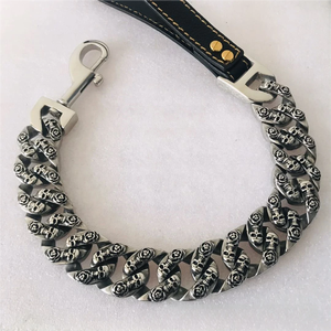 Correa para Mascotas de Acero Inoxidable de 32 mm con Diseño de Calavera, Estilo Hip-Hop, Antipérdida para Perros Medianos y Grandes - Product Image 3