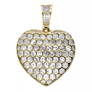 Collier avec pendentif en forme de cœur, plaqué or 18 carats, diamant, bijoux de luxe unisexe, cadeau - Product Image 2