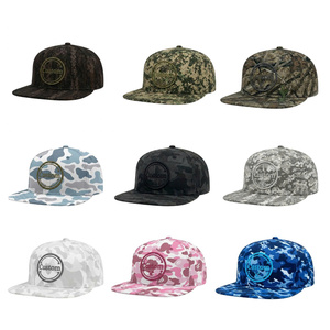 Custom Logo 6 Panel Waterproof Fabric Camo Baseball Snapback <b>Cap</b> <b>Flat</b> Brim Structured Camouflage Outdoor Street For <b>Men</b> Woman - Product Image 5