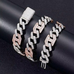 Collier chaîne cubaine en moissanite plaqué or de haute qualité, unisexe, luxe, style hip-hop, effet diamant glacé, cadeau, fiançailles - Product Image 3
