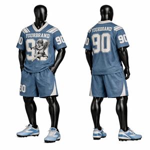 Conjunto de Camiseta y Pantalones Cortos de Fútbol Americano de Buena Calidad, Uniforme Deportivo Transpirable, Ropa de Equipo Personalizada para Entrenamientos y Partidos - Product Image 1