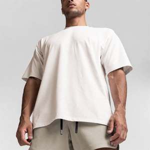 Short Sleeve <b>Men's</b> Formal O-Neck Loose Fit 100% Cotton 220g Knitted Fabric Front Logo Sports T-<b>shirt</b> Training Basketball - Product Image 5
