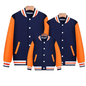 Veste universitaire rouge en coton et polyester unisexe, décontractée, pour l'automne, couleur unie, fermeture à boutons, col rabattu, coupe classique - Product Image 2