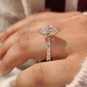 Best Selling Vintage 925 Silver Radiant Cut Moissanite Engagement Ring for Wedding & Party Wear Export Price - Product Image 2