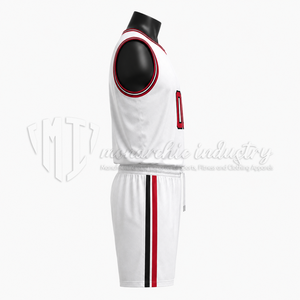 Conjunto de Uniforme de Baloncesto Personalizado Blanco y Rojo, Jersey y Pantalones Cortos de Baloncesto Clásicos de Malla, Ropa de Equipo OEM ODM Marca Privada - Product Image 5