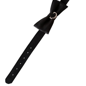 Collier ras du cou en cuir PU pour femme avec nœud couronne et chaîne à maillons, style mignon, accessoire de fête - Product Image 4