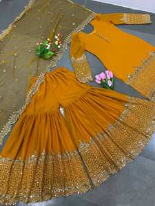 Ensemble Sharara traditionnel brodé pour femmes avec dupatta, tenue ethnique indienne pour mariage et festivals - Product Image 6