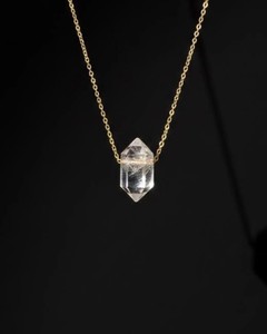 Collier pendentif en quartz clair naturel, réglable de 14 à 24 pouces, bijoux en pierre de cristal, cadeau fait main, tendance - Product Image 2