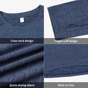 เสื้อยืดคอตตอนผสมสแปนเด็กซ์ คอกลม แขนยาว ระบายอากาศ แห้งเร็ว พรีเมียม สำหรับผู้ชาย - Product Image 5