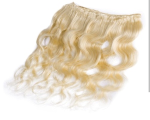 Meilleure Qualité Naturel Indien Remy Vierge Cheveux Tissage Extensions Temple Cheveux Bundles 613 Blonde Deep Wavy Shed-Résistant Machine - Product Image 5