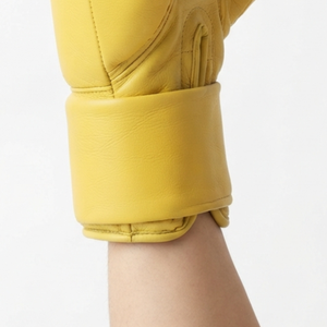 Guantes de Boxeo de Cuero Vacuno Amarillo, Duraderos, para Todas las Estaciones, Entrenamiento, Sparring, Equipo de Ejercicio, Soporte de Muñeca Ajustable - Product Image 6