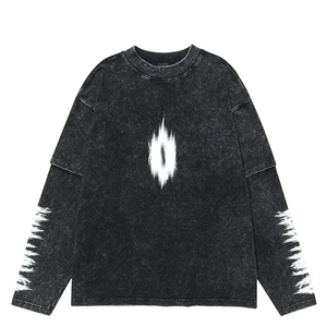 New Style Heavyweight Premium Quality Double Layer Long Sleeve <b>Comfortable</b> t Shirt Men with Custom Designs - Product Image 1