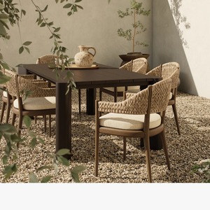 Chaise de salle à manger en teck massif naturel avec siège, mobilier moderne pour café, restaurant et décoration intérieure - Product Image 2