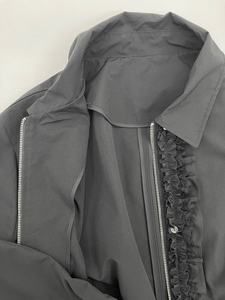 [BFM_SHINEME] Veste texturée à col en velours contrastant - Product Image 5