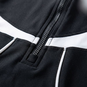 Ensemble de sport imprimé pour homme, maillot de compression à manches longues avec fermeture éclair intégrale, coupe ajustée, anti-transpiration et respirant - Product Image 3