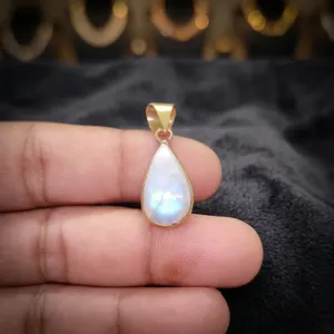 จี้ทองเหลืองรูปทรงลูกแพร์ประดับพลอยสีรุ้ง |   จี้ทองเหลืองทำมือ |   เครื่องประดับหลากสีสันที่โดดเด่น |   จี้พลอยขายส่ง - Product Image 1