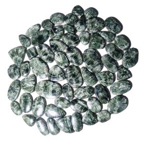 Vente en gros de pierres précieuses KHUSHI GEMS, séraphinite naturelle, cabochon, pierre précieuse en vrac, forme mixte, pour la guérison, bijoux en argent, tiers - Product Image 2