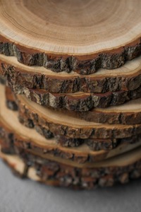 Housewarming Wood Coaster <b>Set</b> Handmade Drink Cup Pads Table Decor Natural Color by HWC - Product Image 3