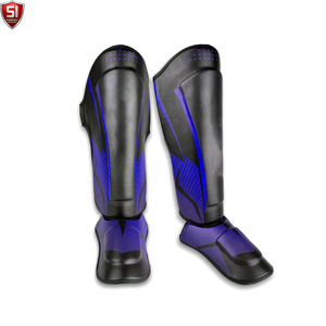Protections de tibia en cuir PU légères pour la boxe, l'entraînement de combat, le MMA et le Muay Thai, avec fermeture auto-agrippante - Product Image 1