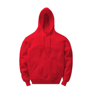 Sudadera con Capucha Roja para Hombre, Corte Holgado, Color Sólido, Algodón French Terry, Ropa Casual de Invierno, Impresión Digital, Antiarrugas - Product Image 1