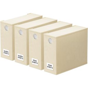 Set da 4 Organizzatori XL (Qu) Pieghevoli per Lenzuola con Finestra, per Armadi e Guardaroba - Product Image 1