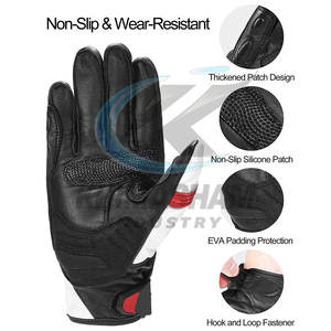 Gants de moto en cuir imperméables avec écran tactile et design à doigts complets, antidérapants, pour la course en extérieur - Product Image 3