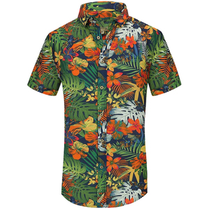 Casual Eco-Friendly Quick Dry Plus Size Summer Beach Shirt OEM Breathable Loose Fit Half Sleeve Turn-<b>down</b> Collar Shirt For Men - Product Image 3