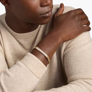 Men's Diamond Link Bar <b>Bracelet</b> in Yellow Gold - Product Image 2