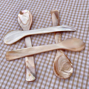 LUXURY MOTHER OF PEARL SPOON | 15CM NATURAL IRIDESCENT <b>SHELL</b> | UNIQUE SPIRAL CONCH HANDLE DESIGN | EXQUISITE VIETNAM TABLEWARE - Product Image 2