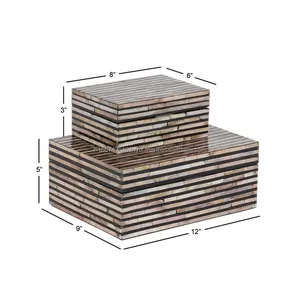 Elegant Natural Mother of Pearl (MOP) Inlaid Wood Jewelry Box Modern Design Storage for Rings <b>Earrings</b> & Keepsakes - Product Image 6