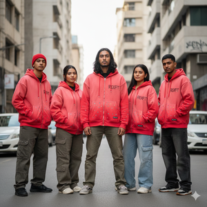 Sudaderas con Capucha y Cremallera con Logotipo Serigrafiado Efecto Desgastado, Personalizadas con Pedrería, de Alta Calidad, con Hombros Caídos, para Hombre - Product Image 2