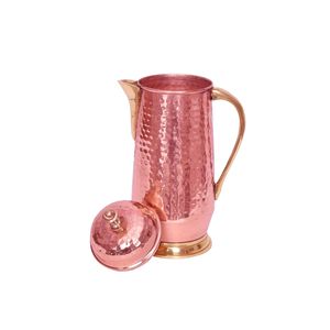 Carafe en cuivre artisanale népalaise gravée, pichet à eau traditionnel avec verre assorti, boisson ayurvédique - Product Image 3