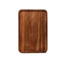 Plateau de rangement en bois rectangulaire au design minimaliste, finition vernie, durable, compatible lave-vaisselle, pour bijoux et utilisation sur table